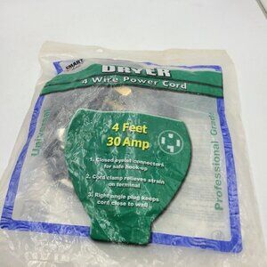 Smart Choice Universal Dryer Black 4 Wire Cord 4 FT 30 Amp Electrolux Group New